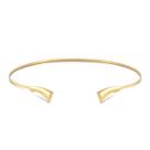 Gargantilha Choker Rígida Lisa Trapézio Folheado A Ouro