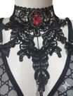 Gargantilha Choker Vitoriana Em Renda Com Cristal preto:modelo1 Gargantilha Choker Vitoriana Em Renda Com Cristal preto:modelo1