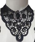Gargantilha Choker Vitoriana Em Renda Com Cristal preto:modelo2