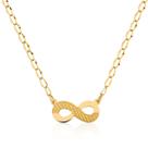 Gargantilha Colar Infinito Ouro 10k Amarelo 50cm