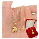 Gargantilha Colar Pingente Ferradura Cavalo Mini Semijoia Folheada a Ouro 18k