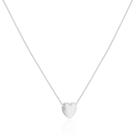 Gargantilha Com Pingente Coração Em Ouro Branco 18k 50cm Gargantilha Com Pingente Coração Em Ouro Branco 18k 50cm