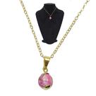 Gargantilha De Bolinha Acrílica Rosa PRI Style Folheada A Ouro 18K Antialérgica GPRI1772