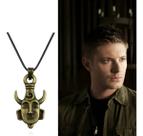 Gargantilha Dean Winchester Supernatural Amuleto de Proteção de Metal Ouro Velho para Fãs da Série