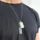 Gargantilha Dog Tag Dupla Placa Militar Aço Cirúrgico Inox Resistente À Água Salgada