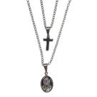 Gargantilha Dupla de Inox Sagrado Coração de Jesus