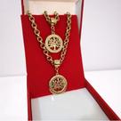 Gargantilha e Pulseira Conjunto kit com Pingente Vida elo Portugues