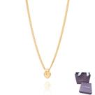 Gargantilha Feminina Rommanel Elegante Delicada Coração Banhada Ouro 18k