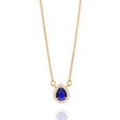 Gargantilha folheada com pendant gota AZUL 531491 Rommanel