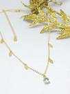 Gargantilha gota cristal a'cqua marine