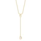Gargantilha Gravata Gota Cristal Folheado Ouro Zircônia