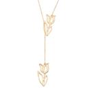 Gargantilha gravata tulipas banhada a ouro 532593