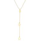 Gargantilha Gravatinha Estrelas Vazadas 9mm Folheada Ouro
