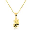 Gargantilha Kids Mini Gatinho Folheado Ouro Zircônia