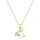 Gargantilha Linha Pet Dog & Cat Folheado Ouro Zircônia