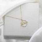 Gargantilha Mãe Com Batimentos Cardíacos E Zircônia Prata 925 Banhado a Ouro 18K