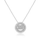 Gargantilha Mandala com Casal de Filhos Zircônias Baguetes Folheado Ródio Branco Gargantilha Mandala com Casal de Filhos Zircônias Baguetes Folheado Ródio Branco
