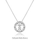 Gargantilha Mandala Corações com 1 Menina Zircônias Folheado Ródio Branco Gargantilha Mandala Corações com 1 Menina Zircônias Folheado Ródio Branco