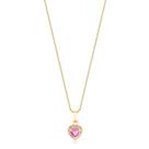 Gargantilha Mini Coração Zirconias Cristal Rubi Folheado
