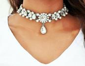 Gargantilha Noiva Cristais c/ Pingente Gotas