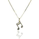 Gargantilha Nota Musical Colcheia Banhada a Ouro 18k