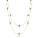 Gargantilha Ouro 18k Com Zircônias 5mm - 90cm Branca