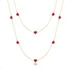 Gargantilha Ouro 18k Com Zircônias 5mm Coração
