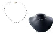 Gargantilha Ouro 18k Elegante Pérolas Negras Tahiti J24251 Dourado