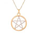Gargantilha Pentagrama Ouro com Rodio 25mm - Sunshine Cristais Gargantilha Pentagrama Ouro com Rodio 25mm - Sunshine Cristais