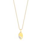 Gargantilha Ping Oval Liso Com Detalhe De Zircônias Folheado
