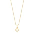 Gargantilha Ping Quadrado Pequeno Filete Folheado Ouro