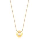 Gargantilha Ping Redondo Com Pedra Cristal Folheado A Ouro Gargantilha Ping Redondo Com Pedra Cristal Folheado A Ouro