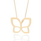 Gargantilha Pingente Borboleta Banhado Ouro Rommanel 532634 Cor:Dourado