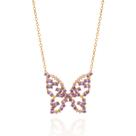 Gargantilha Pingente Borboleta com Zircônias Rommanel 532635 Cor:Dourado