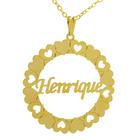 Gargantilha Pingente Mandala Manuscrito HENRIQUE Banho Ouro 18 K - 1060045