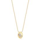 Gargantilha Pingente Oval Com Detalhes E Zircônias Cristal