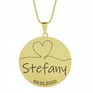 Gargantilha Pingente Redondo Personalizado Coração Nome Stefany Banhado Ouro 18K - 999007466 Gargantilha Pingente Redondo Personalizado Coração Nome Stefany Banhado Ouro 18K - 999007466
