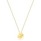 Gargantilha Pingente Triangular Transpassado Folheado Ouro