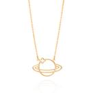 Gargantilha planeta saturno folheada a ouro 532484 Rommanel
