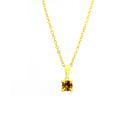 Gargantilha Ponto De Luz Amarelo Citrino Banhada Ouro 18 K - 1060155