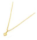 Gargantilha Portuguesa de Ouro 18k 45cm com Pingente Coração Corrente Colar Cordão Elo Português