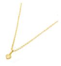 Gargantilha Portuguesa de Ouro 18k 50cm com Pingente Coração Corrente Colar Cordão Elo Português
