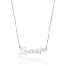 Gargantilha prata 925 feminino gratidão com borboleta 830100
