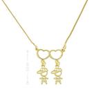 Gargantilha PRI Style 2 Filhos Folheada A Ouro 18K Antialérgica Com Zircônias