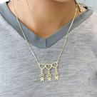 Gargantilha PRI Style 3 Filhos Folheada A Ouro 18K Antialérgica Com Zircônias Gargantilha PRI Style 3 Filhos Folheada A Ouro 18K Antialérgica Com Zircônias