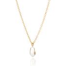 Gargantilha rommanel banhado ouro 18k feminino pingente pérola barroca 50cm 45cm 532560