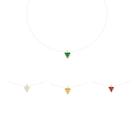 Gargantilha rommanel fio nylon pingente pedra zircônia triangular feminino branca, amarela, verde ou vermelha 532562