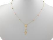 Gargantilha Terço 60 Cm 5 Mm E Pulseira Tijolinho Ouro 18k Amarelo