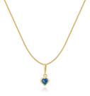 Gargantilha Veneziana Ponto de Luz Coração Azul 50cm 4mm Em Ouro 18k Gargantilha Veneziana Ponto de Luz Coração Azul 50cm 4mm Em Ouro 18k