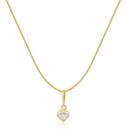 Gargantilha Veneziana Ponto de Luz Coração Branco 40cm 4mm Em Ouro 18k Gargantilha Veneziana Ponto de Luz Coração Branco 40cm 4mm Em Ouro 18k